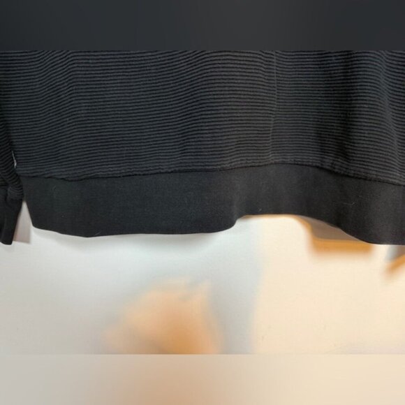 ZARA Ribbed Funnel Neck Pullover Sweatshirt Black Size L (Missing String) - Picture 3 of 8